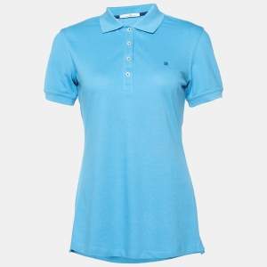 CH Carolina Herrera Blue Cotton Pique Polo T-Shirt S