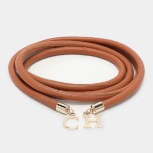 Carolina Herrera Brown Leather Rope Belt