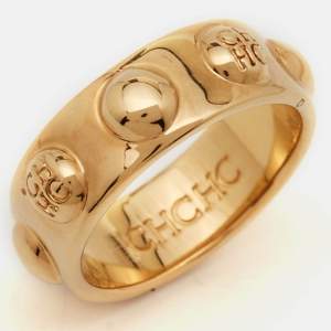  Carolina Herrera CH Gold Tone Ring  Size 55