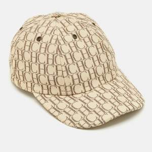 Pre Owned CH Carolina Herrera Beige Monogram Canvas Baseball Cap M