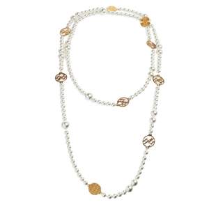 Pre Owned CH Carolina Herrera Faux Pearl Long Station Necklace
