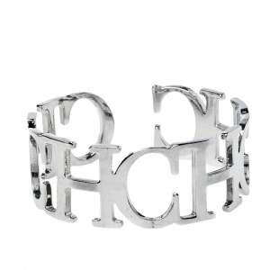 Pre Owned CH Carolina Herrera Silver Tone Between the Line Cuff Bracelet
