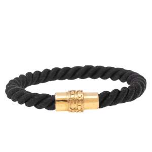 Pre Owned CH Carolina Herrera Gold Tone Braided Tube Bracelet