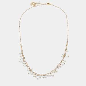 Pre Owned CH Carolina Herrera Gold Tone Pearl Layered Necklace