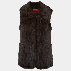 Pre Owned CH Carolina Herrera Brown Mink Fur Waistcoat S