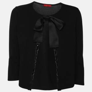 CH Carolina Herrera Black Knitted Fabric Blazer S