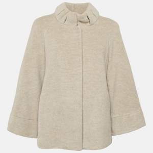 Pre Owned CH Carolina Herrera Beige Wool Coat S