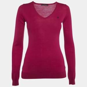 CH Carolina Herrera Pink Wool V-Neck Sweater XS
