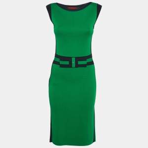 CH Carolina Herrera Green Knit Sleeveless Short Dress XS