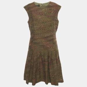 Pre Owned CH Carolina Herrera Green Knit Sleeveless Short Dress L