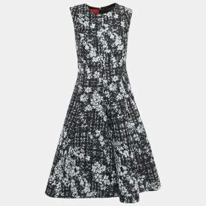 مملوكة مسبقًا CH Carolina Herrera Black Floral Jacquard Sleeveless Midi Dress M