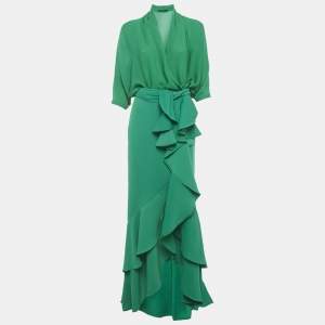 مملوكة مسبقًا CH Carolina Herrera Green Crepe Top & Skirt Set S/M