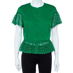 Pre Owned CH Carolina Herrera Green Cardigan M