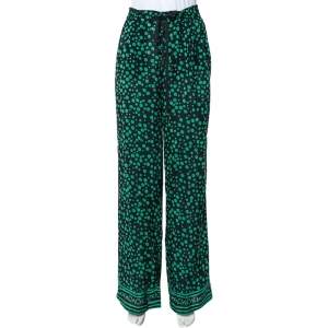 CH Carolina Herrera Black Polka Dot Print Silk Blend Palazzo Trousers S