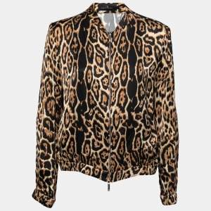 Pre Owned CH Carolina Herrera Multicolor Animal Print Satin Jacket M