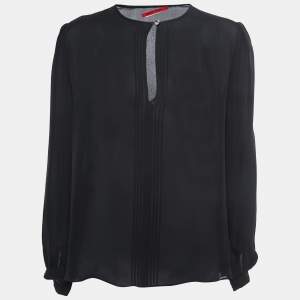 Pre Owned CH Carolina Herrera Black Silk Top L