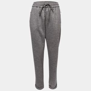 CH Carolina Herrera Grey Wool Elasticized Waist Trousers L
