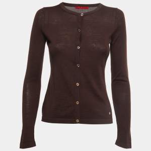 CH Carolina Herrera Brown Knit Buttoned Cardigan XS