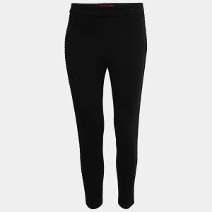 CH Carolina Herrera Black Side Detail Tapered Leg Pants M