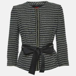 CH Carolina Herrera Navy Blue/Black Tweed Jacket M