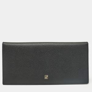 Carolina Herrera Black Leather Bifold Long Wallet