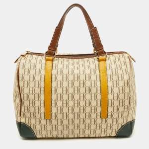 CH Carolina Herrera Multicolor Monogram Coated Canvas and Leather Andy Boston Bag