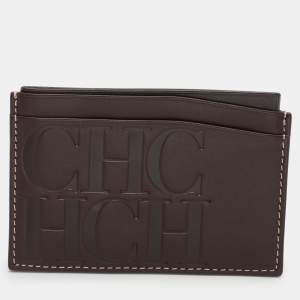 CH Carolina Herrera Brown Leather Card Holder