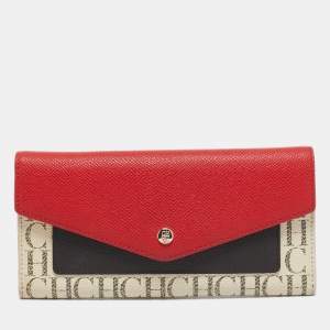 CH Carolina Herrera Multicolor Monogram Coated Canvas and Leather Trifold Wallet