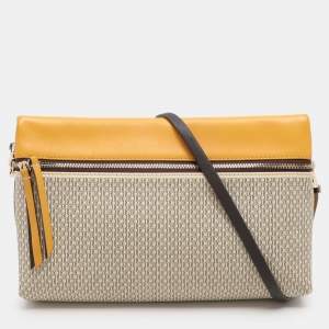 Pre Owned CH Carolina Herrera Multicolor Monogram Coated Canvas and Leather Zip Crossbody Bag