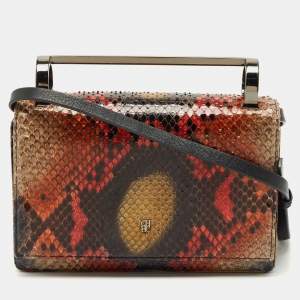 CH Carolina Herrera Multicolor Python Insignia Top Handle Bag