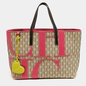 مملوكة مسبقًا CH Carolina Herrera Tricolor Monogram Canvas and Leather Shopper Tote