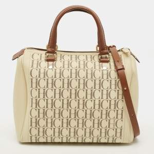 مملوكة مسبقًا CH Carolina Herrera Andy Medium Monogram Coated Canvas Boston Bag