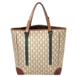 Pre Owned Carolina Herrera Multicolor Canvas and Leather Tote