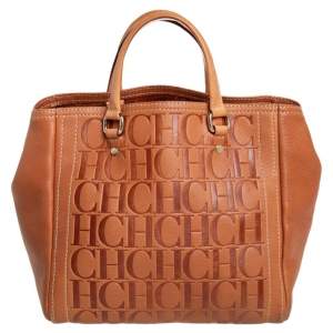 Pre Owned Carolina Herrera Brown Leather Andy Satchel 