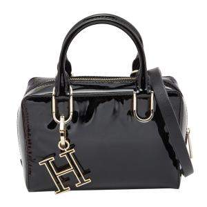 CH Carolina Herrera Black Patent Leather Crossbody Bag
