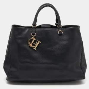 Pre Owned CH Carolina Herrera Black Leather Tote