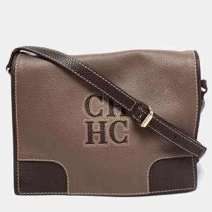 Pre Owned CH Carolina Herrera Brown Leather Shoulder Bag
