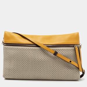 Pre Owned CH Carolina Herrera Multicolor Monogram Coated Canvas and Leather Zip Crossbody Bag