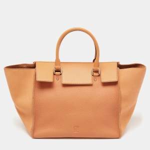 Pre Owned CH Carolina Herrera Orange Leather Vendome Tote