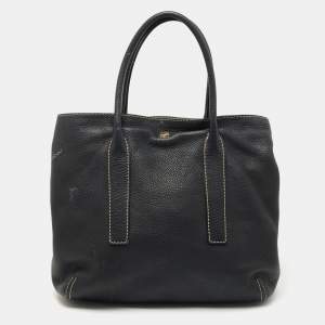 Pre Owned CH Carolina Herrera Black Leather Tote
