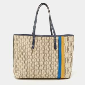Pre Owned CH Carolina Herrera Multicolor Monogram Canvas and Leather Shopper Tote