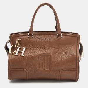 Pre Owned CH Carolina Herrera Brown Leather Satchel