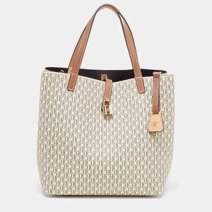 Pre Owned CH Carolina Herrera Brown/Beige Coated Canvas Medium Matryoshka Locked Shoulder Bag