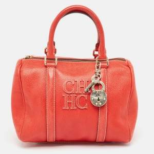 CH Carolina Herrera Red Leather Matteo Satchel