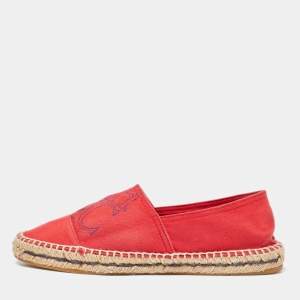 CH Carolina Herrera Red Canvas Espadrille Flats Size 40