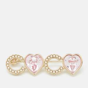 مملوكة مسبقًا Chanel Coco Faux Pearl Resin Gold Tone Brooch