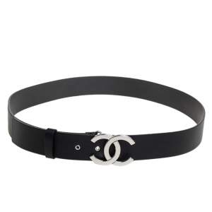 Chanel Black Caviar Leather CC Belt 95CM