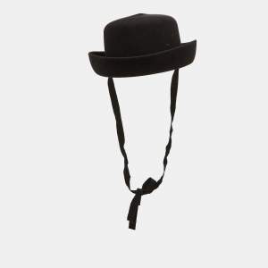 Chanel Black Rabbit Felt Bucket Hat M