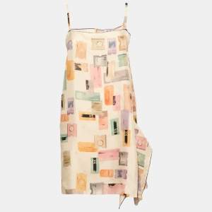 Chanel Multicolor Printed Silk Sleeveless Mini Dress M