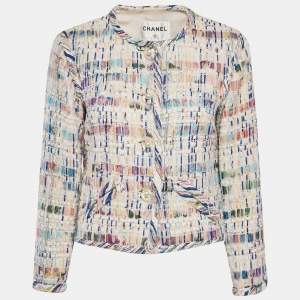 Pre Owned Chanel Multicolor Fantasy Tweed Button Detail Jacket S